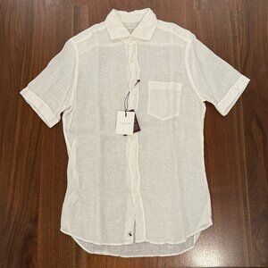 Slowear Glanshirt White Garment Dyed Linen - Size 38 / 15 - BNWT